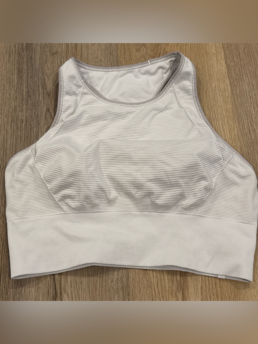 Lululemon Kick Swerve Sweat Bra Longline Bra 10 White-Gray B/C Cup